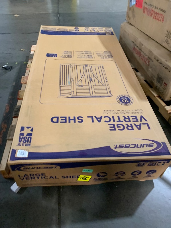 Photo 1 of *************FOR PARTS ONLY-doesn’t have a side, back or the doors**********
Suncast 54 Cubic Feet Vertical Storage Shed with Durable Plastic Construction, Multiple Wall Panels and Ample Space for Outdoor Storage