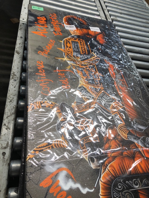 Photo 1 of ***FACTORY SEALED***JEAWA Texas Longhorn Wall Art - Modern Street Cow Strong Funny Graffiti Abstract Poster Print Canvas Painting for Living Room Bedroom Bathroom Office Men Boy Game Room Home Decor 20x40 IN