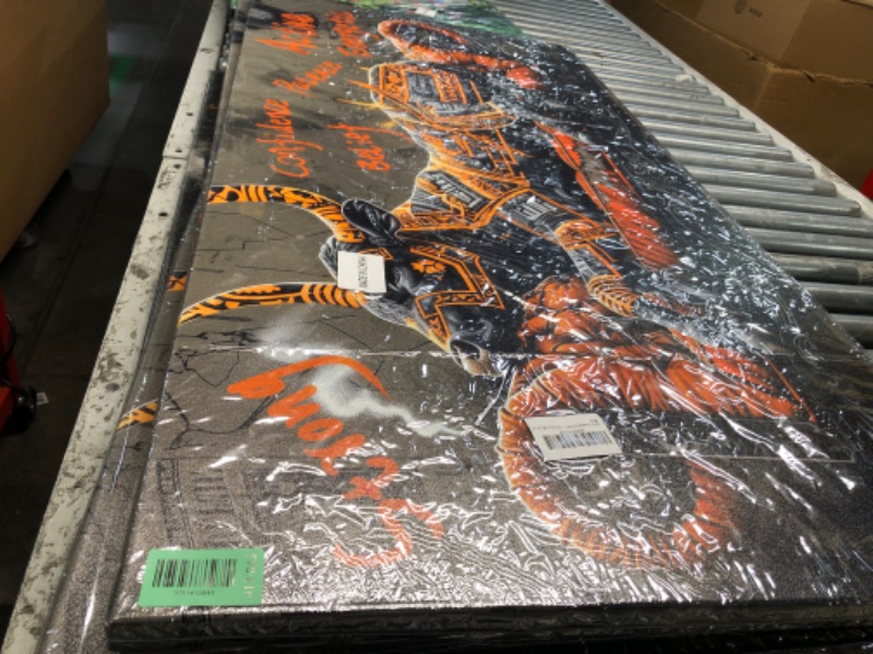 Photo 1 of ***FACTORY SEALED***JEAWA Modern Graffiti Wall Art, Large Canvas Painting Cow Strong Funny Graffiti Retro Poster Print Pictures for Living Room Bedroom Office Men Teenage Boy Game Room Home Decor 24x48 IN