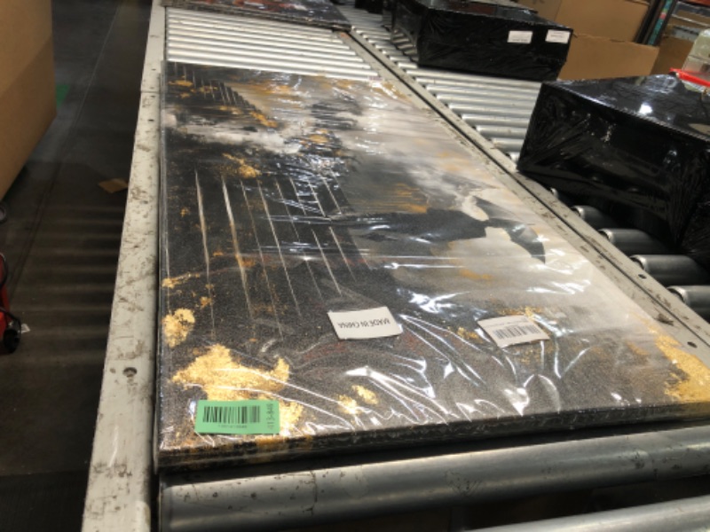 Photo 1 of ***FACTORY SEALED***JEAWA Canvas Prints Wall Art - Black Gray and Gold Canvas Wall Art, Abstract Art Wall Decor for Bedroom Bathroom Dining Room Home Office, Painting for Wall Decoration, 20 x 40 In