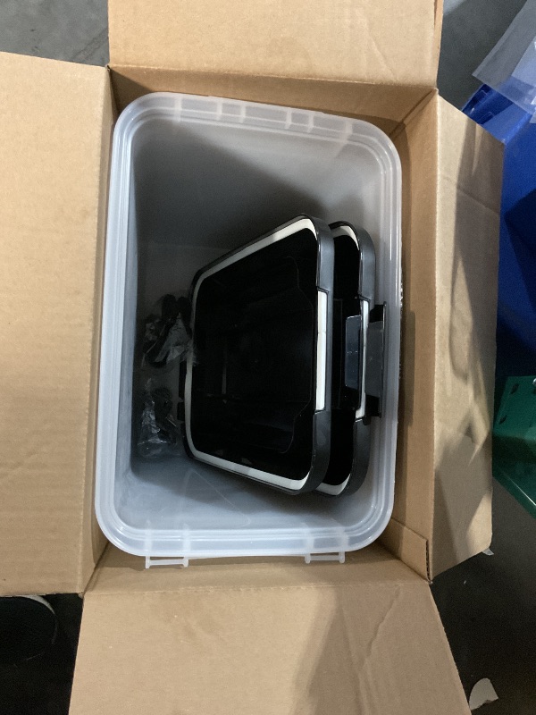 Photo 1 of ***FACTORY SEALED***IRIS USA Dog Food Storage Container, 2 Pack, Up to 30 lbs Each, Airtight Seal for Freshness, Wheels for Rolling, Easy One Hand Opening, Made in USA, BPA Free, Clear/Black