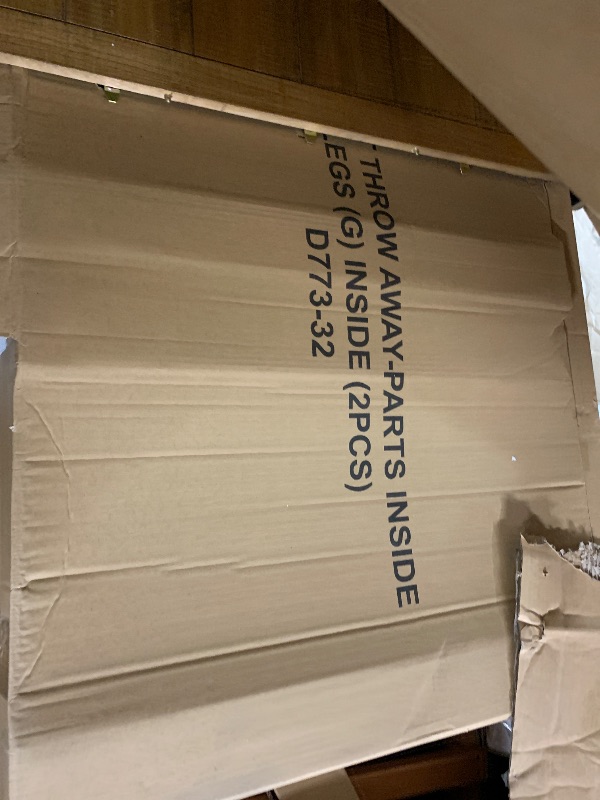 Photo 1 of ***(USED/ UNKNOWN IF MISSING PARTS)***TRUCK/TRAILER PICKUP ONLY***Signature Design by Ashley Havonplane Rustic Distressed Counter Height Dining Extension Table with Removable Center Leaf and Double Trestle Base, Light Brown