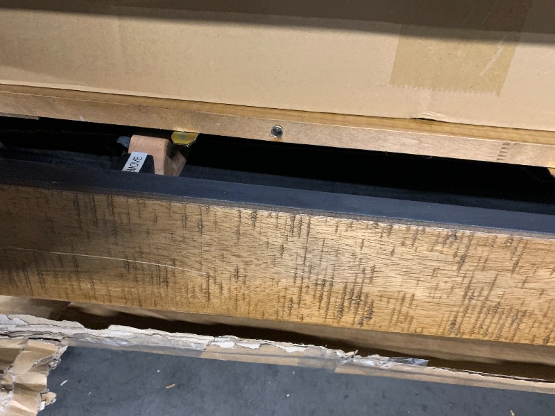 Photo 1 of ***(USED/ UNKNOWN IF MISSING PARTS)***TRUCK/TRAILER PICKUP ONLY***Signature Design by Ashley Havonplane Rustic Distressed Counter Height Dining Extension Table with Removable Center Leaf and Double Trestle Base, Light Brown