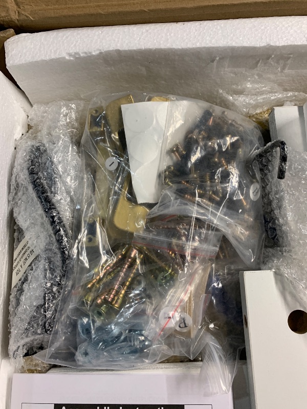 Photo 1 of (used) (missing pieces)Makeup Vanity Desk with Sliding Mirror and Lights, Large Dressing Table with Charging Station, 3 Lighting Modes, 5 Large Drawers