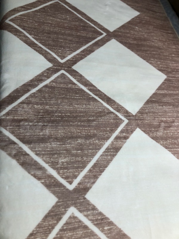 Photo 1 of (please see all images) 8x10 Washable Area Rug for Living Room Bedroom, Checkered Rug Non-Slip Fuzzy Fluffy, Indoor Modern Carpe for Home Aesthetic Decor(Beige and White)