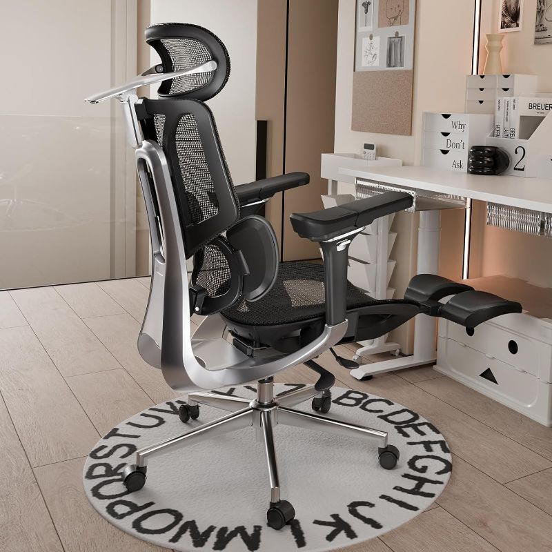 Photo 1 of (PARTIAL SET) (MISSING ARMS, BACK-REST-LOCKING DAMAGE) Hbada E3 Pro Ergonomic Office Chair, Big and Tall Office Chair - with 3-Zone Dynamic Lumbar Support, 4D Adjustable Headrest, 6D Adjustable Armrests, Swivel, Black
