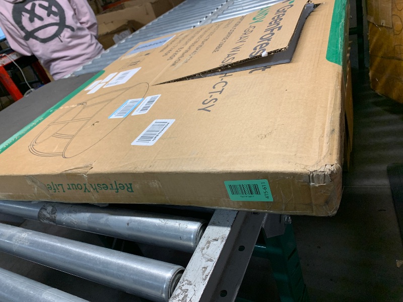 Photo 1 of (used)(see images) GreenForest Round Coffee Table with 2-Tier Open Storage, 27.6 inch Small Circle Coffee Tables with Adjustable Feet