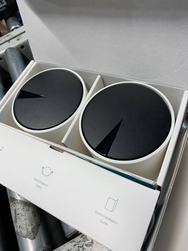 Photo 1 of ***************missing the charging cords***************
TP-Link Deco X55 AX3000 WiFi 6 Mesh System - Covers up to 4500 Sq.Ft, Replaces Wireless Router and Extender, 3 Gigabit Ports per Unit, Supports Ethernet Backhaul, Deco X55(2-Pack)