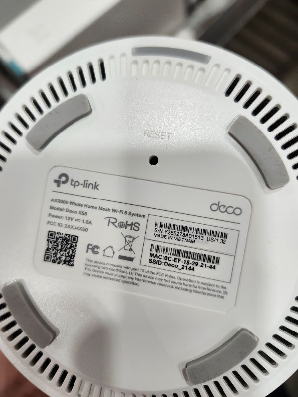Photo 1 of ***************missing the charging cords***************
TP-Link Deco X55 AX3000 WiFi 6 Mesh System - Covers up to 4500 Sq.Ft, Replaces Wireless Router and Extender, 3 Gigabit Ports per Unit, Supports Ethernet Backhaul, Deco X55(2-Pack)