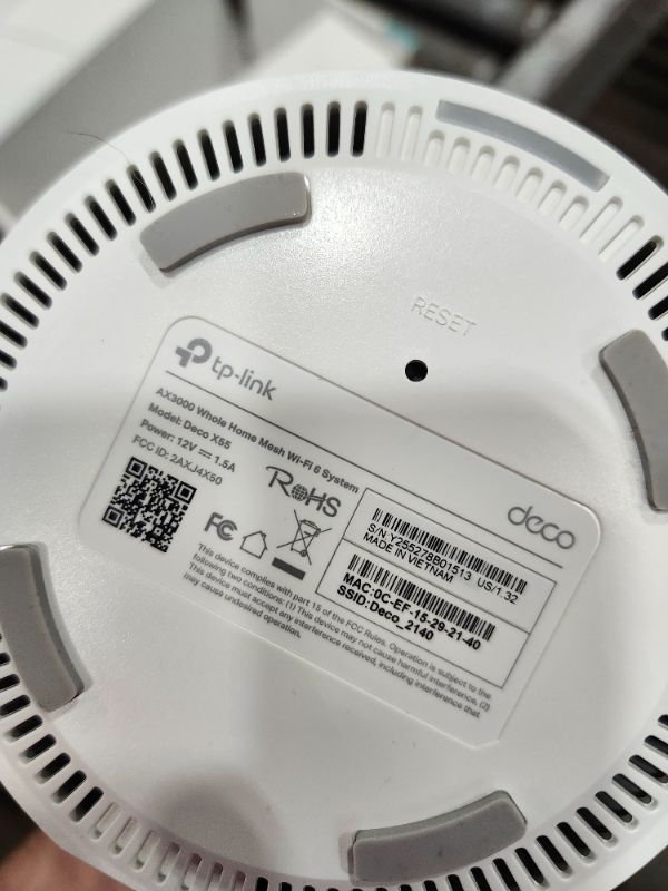 Photo 1 of ***************missing the charging cords***************
TP-Link Deco X55 AX3000 WiFi 6 Mesh System - Covers up to 4500 Sq.Ft, Replaces Wireless Router and Extender, 3 Gigabit Ports per Unit, Supports Ethernet Backhaul, Deco X55(2-Pack)