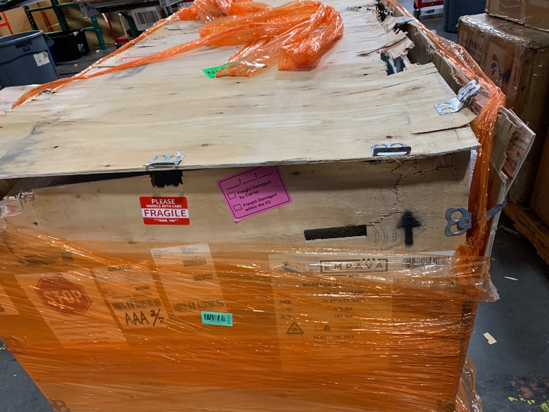 Photo 1 of *** TRUCK/TRAILER PICKUP ONLY*** **DAMAGED SEE PHOTOS**** Empava Acrylic Whirlpool Bathtub, 71-Inch Jetted Bathtub with Heater, 10 Jets Hydromassage with Chromatherapy, 3-Side Apron with LED Control Panel, Waterfall & ETL Certified, Blcak Pillow