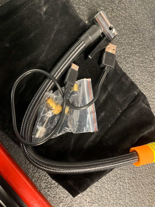 Photo 4 of Tire Inflator Portable Air Compressor, 2X Faster 150PSI Portable Air Pump with Digital Pressure Gauge with Power Kit for Charging at Home and on The Road Tire Pump for Car, Bike, Motorcycle and More