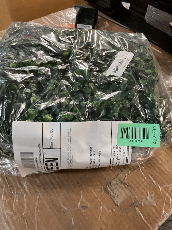 Photo 1 of (only 4) DOPGIB Artificial Grass Wall Backdrop,10"x 10"(16P) UV-Anti Boxwood Faux Green Wall Panels for Interior, Greenery,Garden and Indoor Outdoor Fake Plant Decor