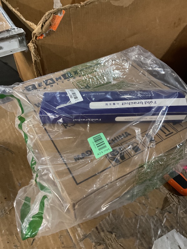 Photo 1 of ***(USED/ UNKNOWN IF MISSING PARTS)***TEAMIX Wall Mounted Folding Table, Rustic Brown Floating Wall Desk for Small Spaces, Drop Leaf Dining Table for Kitchen Fold Down Laundry Shelf with Heavy-Duty Brackets