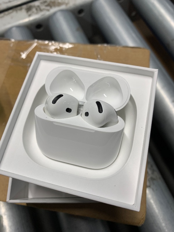 Photo 1 of (missing charger) Apple AirPods 4 Wireless Earbuds, Bluetooth Headphones, Personalized Spatial Audio, Sweat and Water Resistant