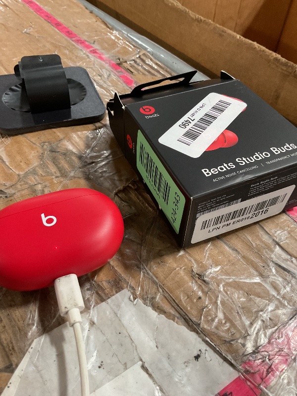 Photo 1 of (left ear does not work) Beats Studio Buds - True Wireless Noise Cancelling Earbuds - Compatible with Apple & Android, Built-in Microphone, IPX4 Rating, Sweat Resistant Earphon