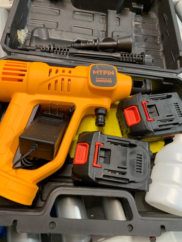 Photo 1 of (used)(please see all images) Upgraded LCD Display Portable Cordless Pressure Washer, 790 PSI 21V 2x3.0AH Rechargeable Batteries Powered Pressure Washer