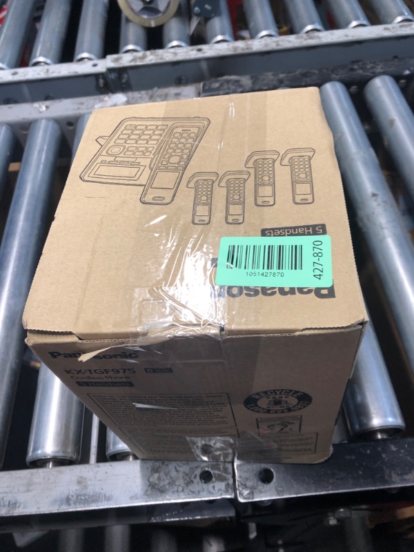 Photo 1 of Panasonic Cordless Phone with Advanced Call Block, Link2Cell Bluetooth, One-Ring Scam Alert, and 2-Way Recording with Answering Machine, 5 Handsets - KX-TGF975B (Black with Silver Trim)