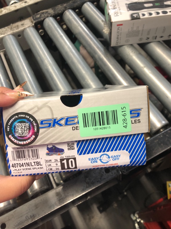 Photo 1 of (used) SKECHERS Boy's Play Scene Splash Sneaker, Light/Blue, 10 Toddler