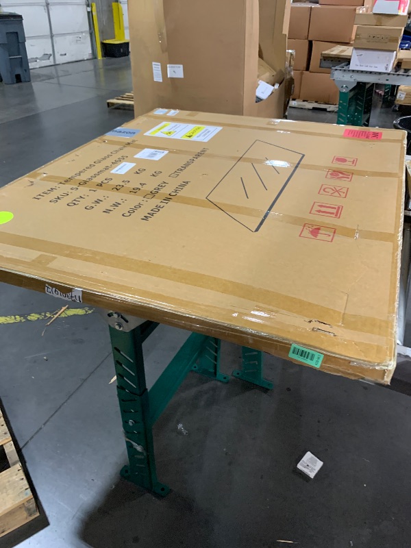 Photo 1 of [Tempered Glass] 46" x 55" Glass Chair Mat, Heavy Duty Hard Floor Mat with Round Corner and Polished Edge, Office Chair Mat for Carpet Office Home Hardwood Floor Desk