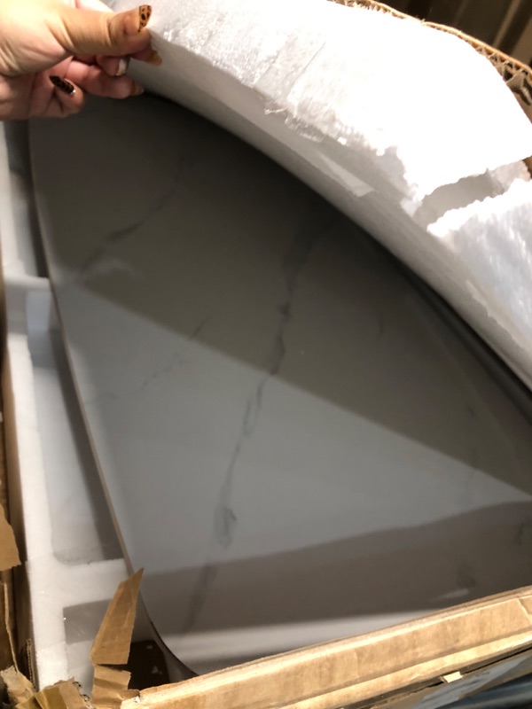 Photo 1 of **********THIS TABLE DOES NOT COME WITH LEGS OR ANY CHAIRS*****************
46 Inch Sintered Stone Dining Table, Modern White Rectangular Kitchen Table