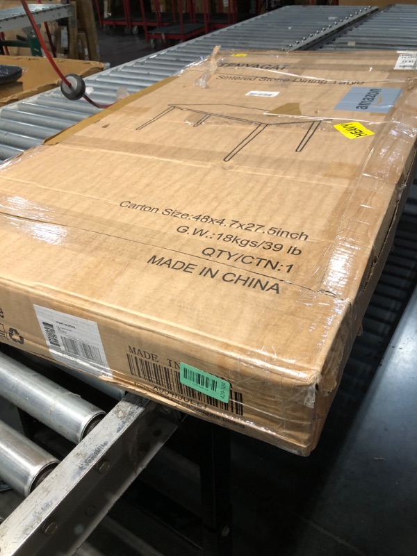 Photo 1 of **********THIS TABLE DOES NOT COME WITH LEGS OR ANY CHAIRS*****************
46 Inch Sintered Stone Dining Table, Modern White Rectangular Kitchen Table