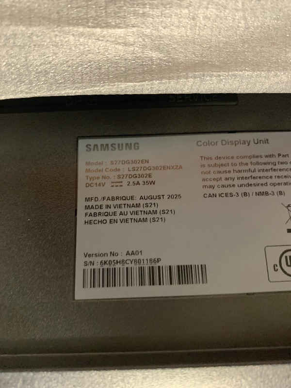 Photo 1 of ***FACTORY SEALED***Samsung 27-Inch Odyssey G3 (G30D) Series FHD Gaming Monitor, 1ms, 180Hz, AMD FreeSync, Adjustable Stand, Black Equalizer, Virtual Aim Point, Eye Saver Mode, Flicker-Free, LS27DG302ENXZA