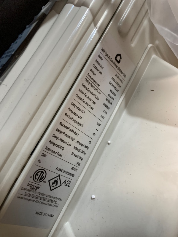 Photo 1 of (incomplete item)(see all images) Mini Split Air Conditioner 9000 BTU with 18.5 SEER2 Efficiency, Smart Split Unit AC Cooling/Heating Up to 450 Sq.Ft