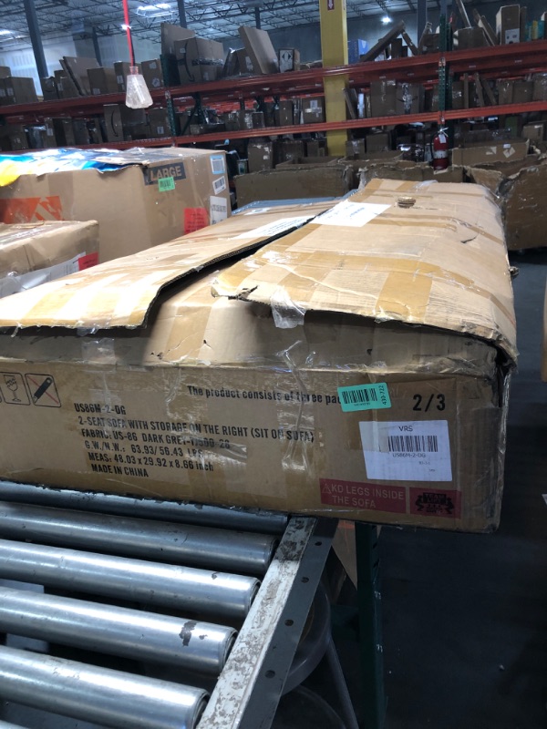 Photo 1 of ***BOX 2/3***110" Sectional Couches for Living Room,4-Seat U Shaped Couch with Double Chaise,Modular Sofa Couches Sleeper with Thick Cushion & Soft Backrest,Dark Grey
***TRUCK/TRAILER PICKUP ONLY***
***PARTIAL SET - PRICE ADJUSTED***