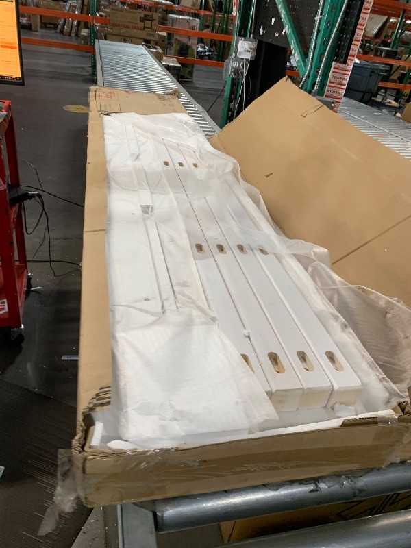 Photo 1 of *****STOCK PHOTO REFERENCE ONLY; BOX 1 OF 2 ONLY*************MU Twin Bunk Bed with Slide, Wood Low Bunk Bed Frame with Climbing Ladder & Safety Guard Rail, Floor Loft Bed with Lower Storage Space for Kids Toddler, White