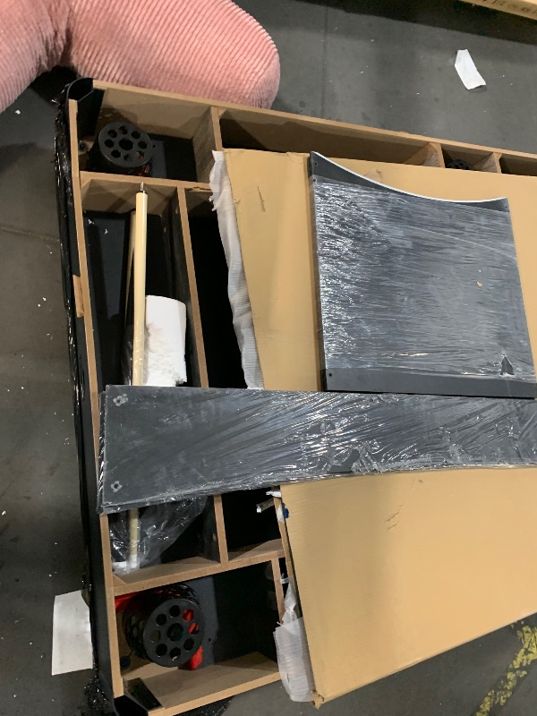 Photo 1 of (TRUCK/TRAILER PICK UP ONLY)
Hathaway Maverick 7 Foot Pool Table with Table Tennis Top – With Accessories for Both Games – Space-Saving Ping Pong and Pool Table Combo for Families – Matte Black Finish, Red Felt