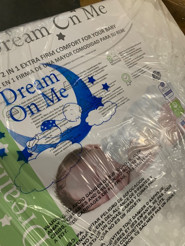 Photo 1 of (minor cut on mattress)
Dream On Me Honeycomb Orthopedic Firm Fiber Standard Baby Crib Mattress, Greenguard Gold and JPMA Certified, 5” Fiber Core Optimum Support, Fits Crib and Toddler Bed, Waterproof Vinyl Cover