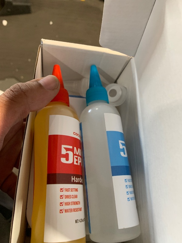 Photo 1 of [8.5 oz] 5 Minute Epoxy Clear, Fast-Curing Epoxy Glue, Easy to Use, Heavy-Duty Bonding Strength & Clear Repairs on Metal, Plastic, Wood, Ceramics, Glass, & More
