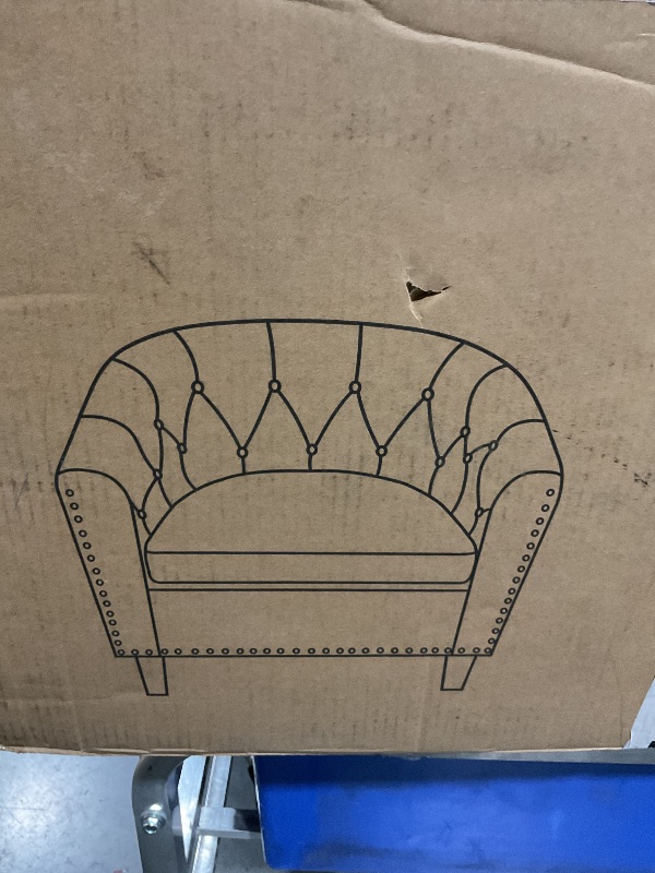 View 1 of **Parts  Only** **ONLY COMES WITH 1**
Mixcous Accent Chairs Set of 2 Living Room Chairs Modern PU Upholstered Tufted Club Chairs Set Comfy Barrel Club Tub Sofa Chair for Bedroom Reading Room Living Room, Black Brown