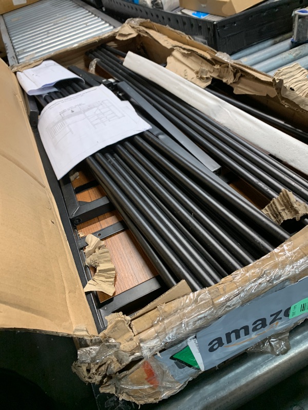 Photo 1 of ***PARTS ONLY- DAMAGE TO SOME OF THE FRAMING BARSBellemave Twin Loft Bed with Desk and Storage Wardrobe, Heavy Duty Loft Bed with Stairs and Metal Grid, Twin Size Loft Bed for Kids, Girls, Boys, No Box Spring Needed, Black Twin