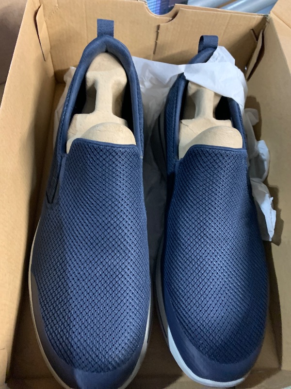 Photo 1 of ***(MINOR DAMAGE/ HEAVILY USED)***Skechers Men's Gowalk Arch Fit-Athletic Slip-on Casual Loafer Walking Shoe Sneaker, Navy/Grey, 12