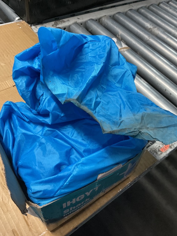 Photo 1 of ***(NUSED/MISSING PUMP/ UNABLE TO TEST ITEM)***Inflatable Shark Costume Air Blow up Jaws Jumpsuit Fancy Dress Funny Carcharias Suit for Cosplay Party Halloween Christmas Carnival, Adult Size(blue)