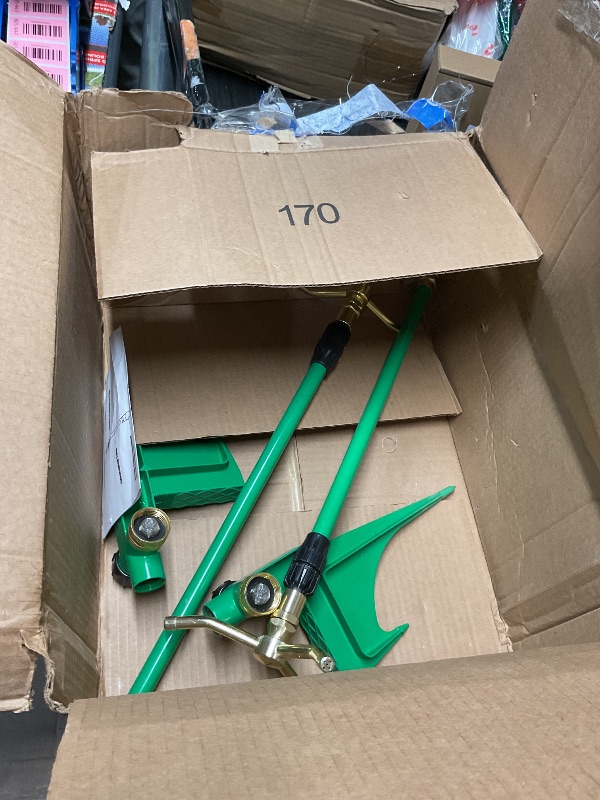 Photo 1 of [2 Pack] RESTMO 3-Arm Sprinkler with Adjustable Telescoping Base, 360 Degree Rotation High-Rise Lawn Sprinkler for Large Area Coverage, Gardening Watering System Sprinklers, Lawn Irrigation System