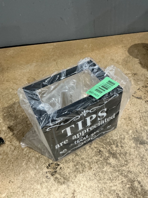 Photo 1 of 1 Pack Acrylic Tip Jar for Money Tip Box Bucket with 2 Paste Hooks, 2 Expansion Screws - Money Storage Container, Raffle Cash Box, for Bartender, Restaurants, Bars, Musicians - 6 x 4 x 5 Inch