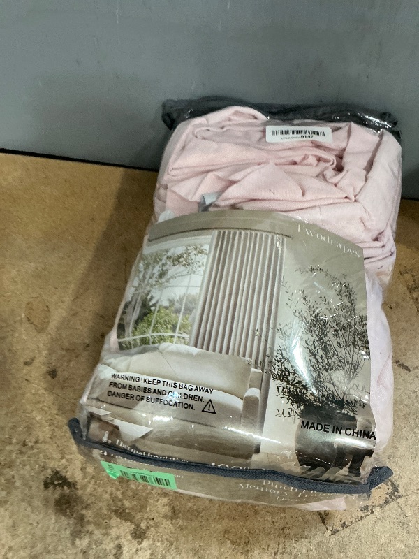 Photo 1 of 102 Inch Pink Pinch Pleated 100% Blackout Curtains for Girls Bedroom Living Room Thermal Insulated Pleated Room Darkening Light Blocking Linen 102 Inch Curtains Drape Window Panels Baby Pink Blush