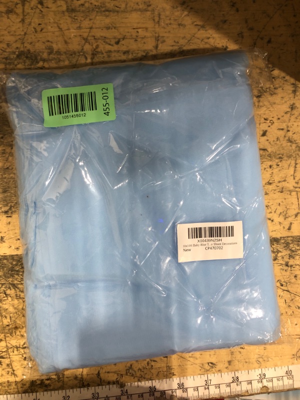 Photo 1 of 10x10ft Baby Blue Tulle Backdrop Curtain for Parites, Sheer Backdrop Curtains for Wedding Baby Shower Birthday Party Photo Shoot Decorations