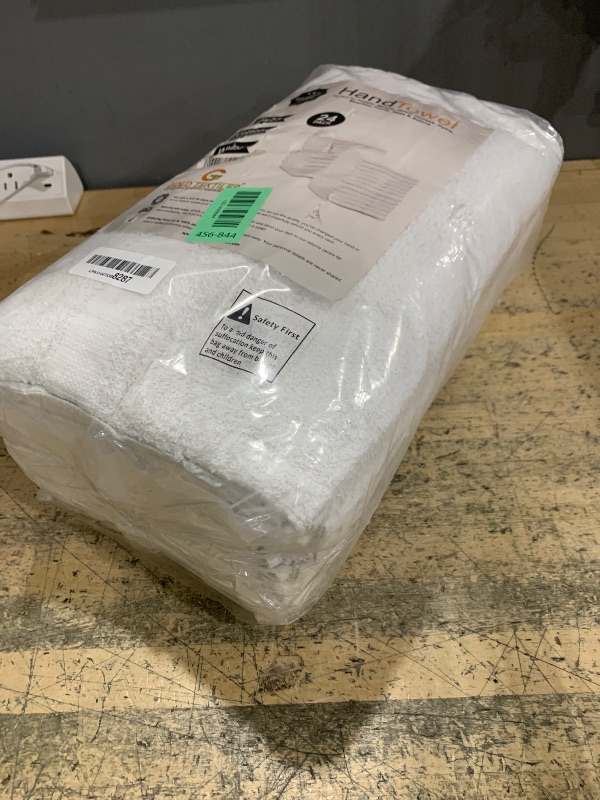 Photo 1 of 24 Pcs (2 Dozen) White 16x27 Inch Cotton Blend Economy Hand Towels Salon/Gym/Hotel Super use Absorbent Best for Kitchen,Janitorial,Home use Towels