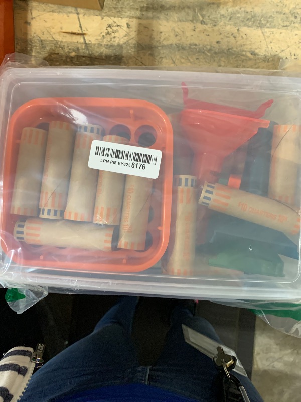 Photo 1 of ESSENTIAL Coin Sorter Trays & Coin Counter Tubes, Coin Roller Crimping Tool with 60 Pcs Assorted Preformed Coin Wrapper Rolls