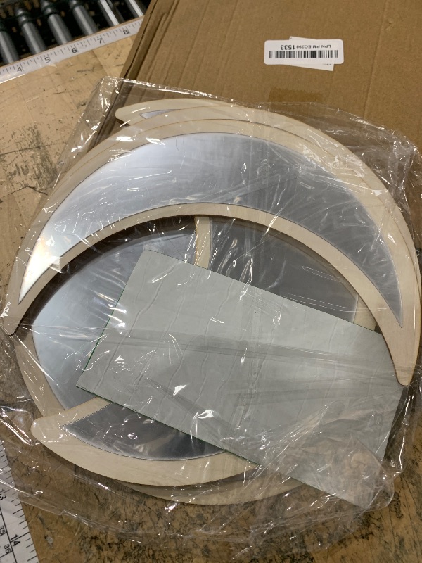 Photo 1 of **PARTIAL SET/MISSING PIECES** MAXROCK Moon Phase Mirror Set, 5 Piece Scandinavian Natural Decor Wall Decorative Home Decor Bohemian Moon Mirror for Living Room Bedroom, Acrylic Mirror, Not Real Mirror