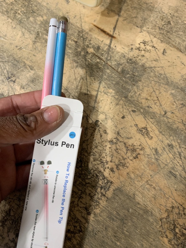 Photo 1 of 2PCS Stylus Pens for Touch Screens,Stylus Pen for iPhone/iPad/Tablet Android/Microsoft Surface,Compatible with Touch Screens(White Pink/White Blue)