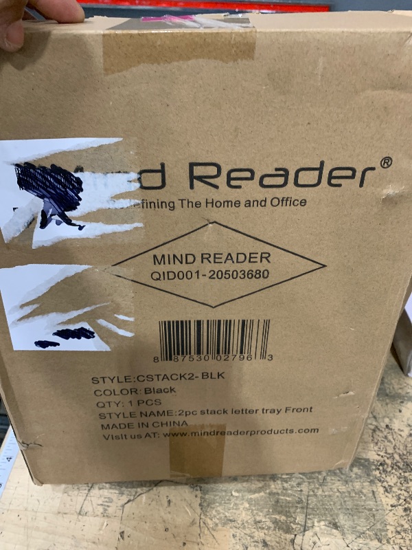 Photo 1 of **UNKNOWN DAMAGES/MISSING PIECES** Mind Reader Stackable Paper Tray, Desktop Organizer, File Storage, Office, Metal Mesh, 2 Pcs, Black