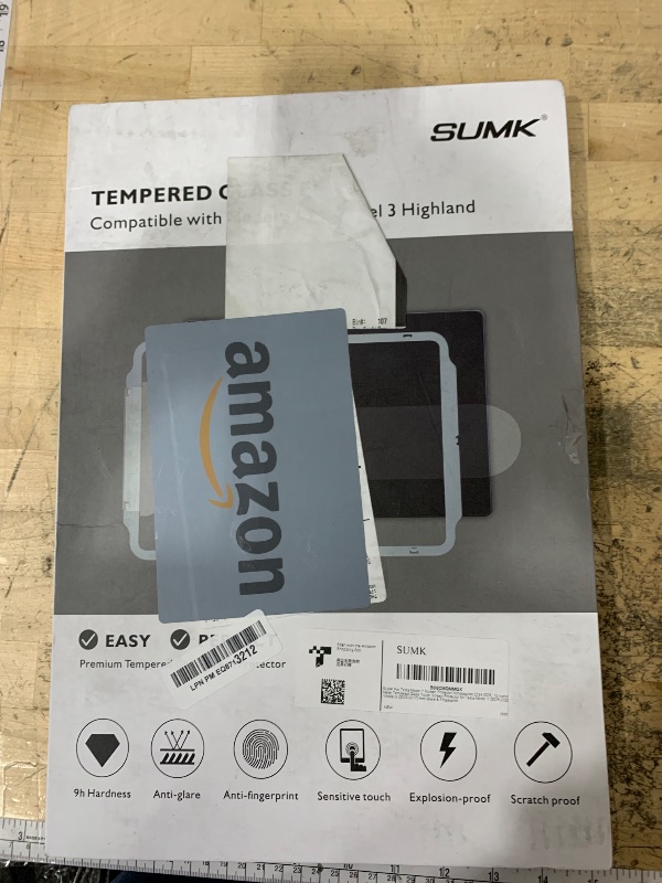 Photo 1 of **EXACT SIZE UNKNOWN** SUMK Tempered Glass Screen Protector for Tesla Model Y/3 Accessories, 15 inches Touchscreen Protector for Tesla Model Y (2025-2020) / Model 3 (2023-2017) [No-glare & No-fingerprint& 9H] - Matte