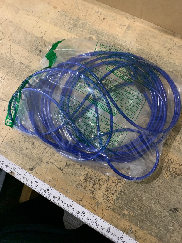 Photo 1 of 25ft Dog Tie Out Cable, Dog Leash Heavy Duty Tie Out Cable for Large Dogs Up to 125lbs Pull Force, Dogs Runner for Yard Outdoor and Camping, Heavy, Blue