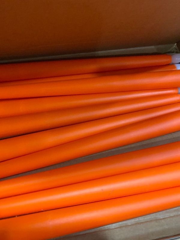 Photo 1 of 12 Pcs LED Taper Candles Dripless Unscented Flameless Battery Dinner Candles for Halloween, Weddings, Church, Hanukkah, Christmas, Autumn, New Year Celebration (Orange)