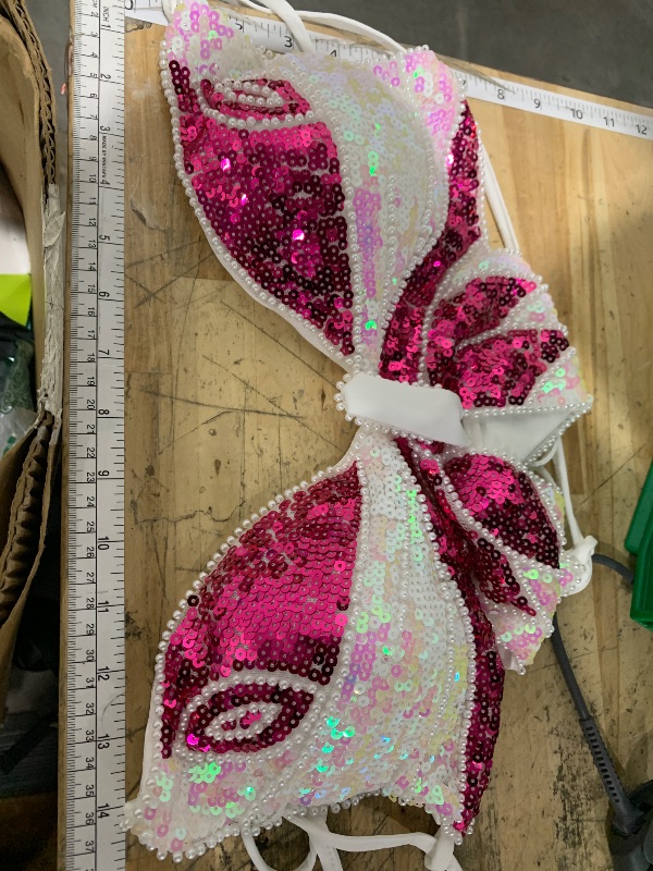 Photo 1 of ** no size**Mocure Womens Glitter Sequin Butterfly Crop Top Low-Cut Tank Top Rave Tube Vest Top for Belly Dance Costume Outfits